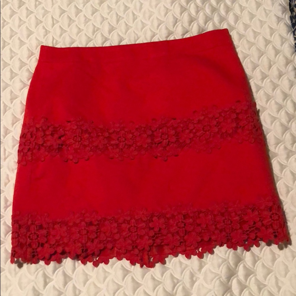 Jcrew red miniskirt